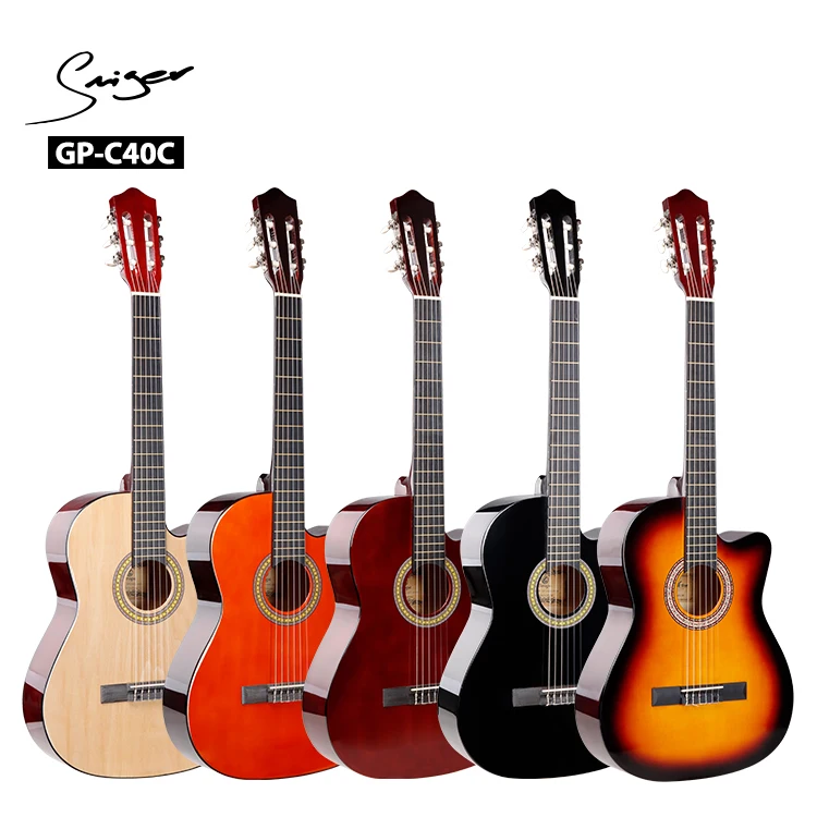 Китайская фабрика, низкая оптовая цена, Классическая гитара с нейлоновой струной, цветная Классическая гитара 39 дюймов