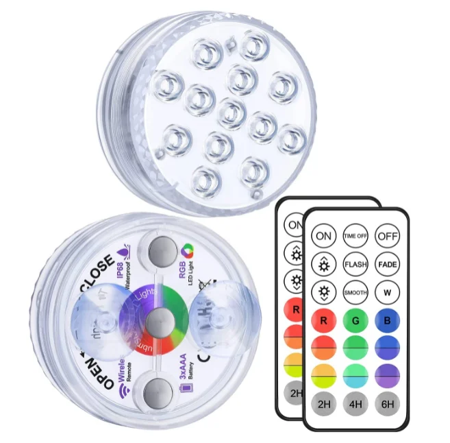 Ip68 Swimming Underwater Floating Boat Pond Submersible Led Pool Light With Remote Control