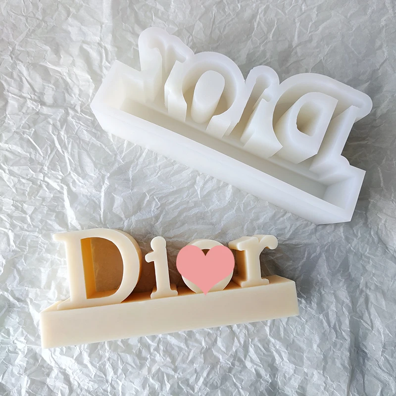 DIY Silicone Candle Moulds 3D Geometric Candle Mold Big Letters Luxury Brand Logo Silicone Candle Mold