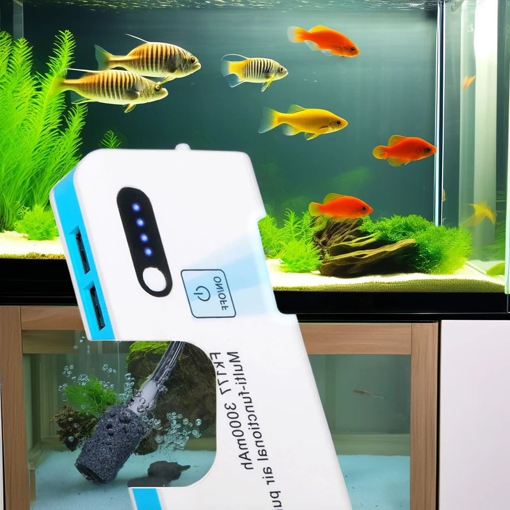 Multi-Function Mobile Oxygen Flushing Pump with Light Plastic Air Pump for Fishing Aquarium Live Baits for Oxygenated Water