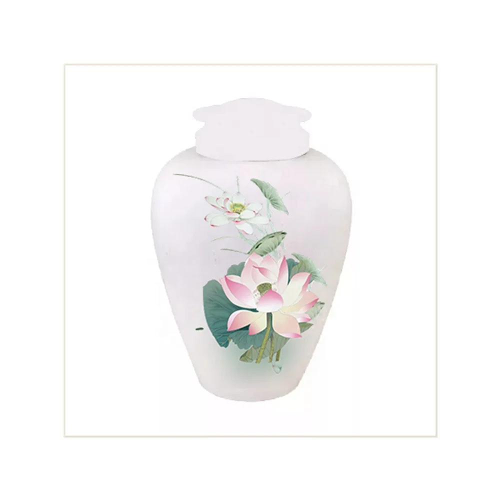 European Style Traditional Ceramics Ash Urns for Adult and Pet Elegant Design for Memorializing Loved Ones