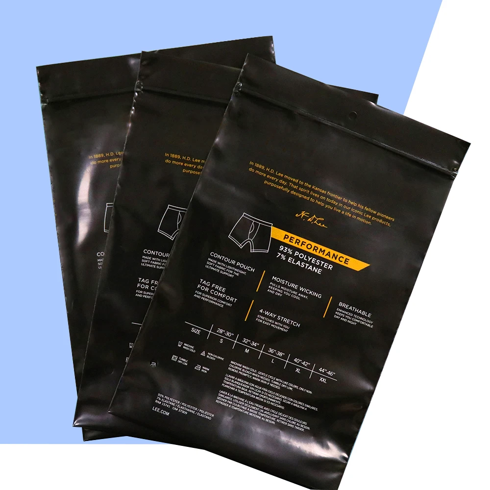Customized Design Logo New Design Underwear Boxers Briefs Men Women Zip Lock Stand Up Packaging Bags Packs Of Men Underwear