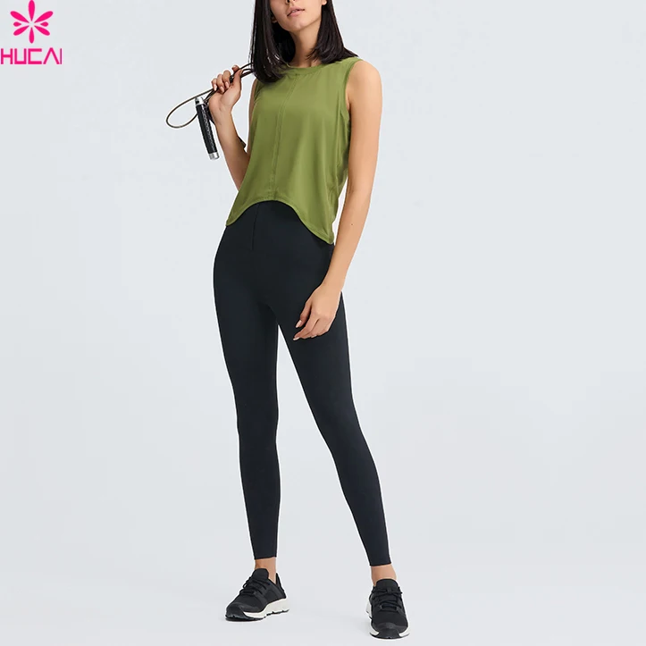 Wholesale Moisture Wicking Blank Loose Crop Basic Slim Fitting Tank Top Fitness T shirt Tank Top