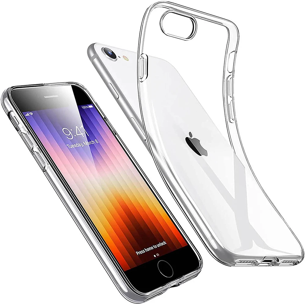 Прозрачный ТПУ мягкий чехол для телефона с защитой от падения iphone 15 14 13 12 11 Pro Max Plus высокой четкости