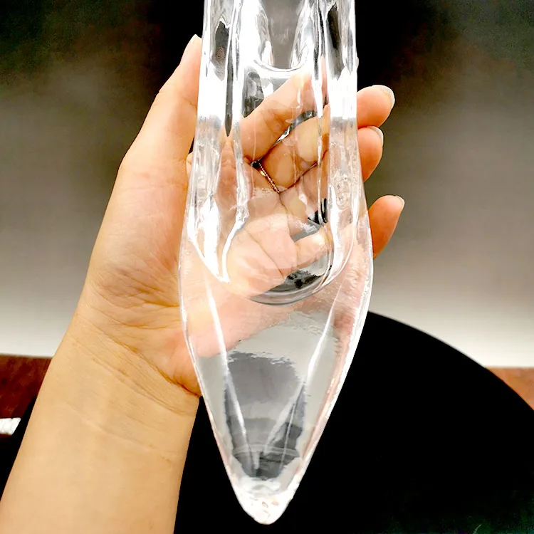 New Crystal Glass Shoes Princess High-heeled Shoes for Wedding Birthday Souvenir Home Decoration Romantic Gift
