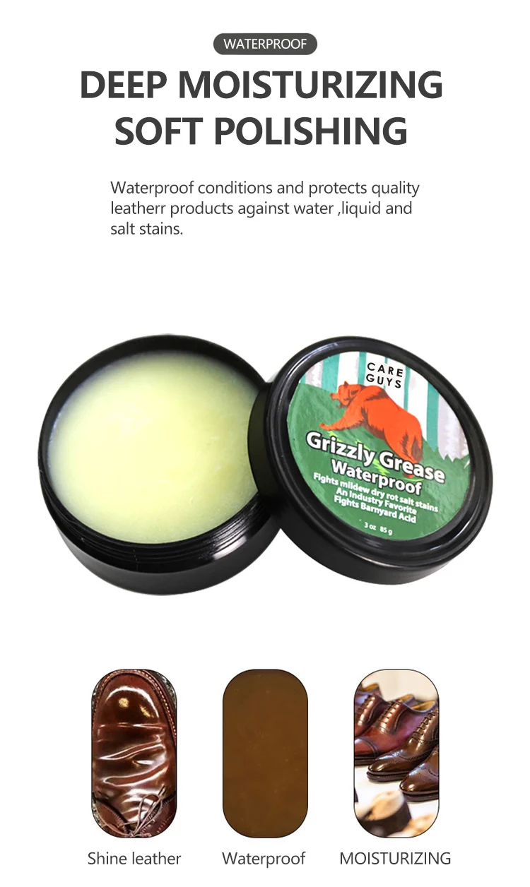 85g Lanolin natural cruelty-free formula Lubricate the shoe body nourishing shoe lasting protecting Grizzly Grease shoe care