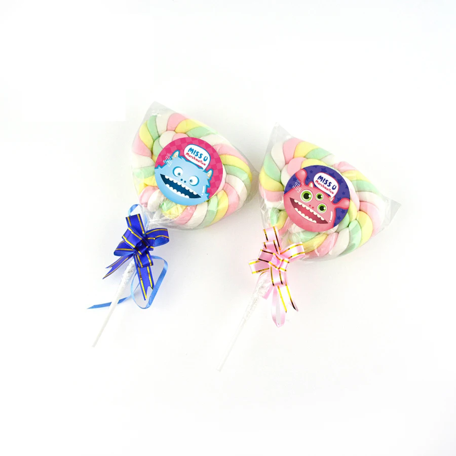 colorful fruity lollipop marshmallow delicious candy sweet marshmallow lollipop candy
