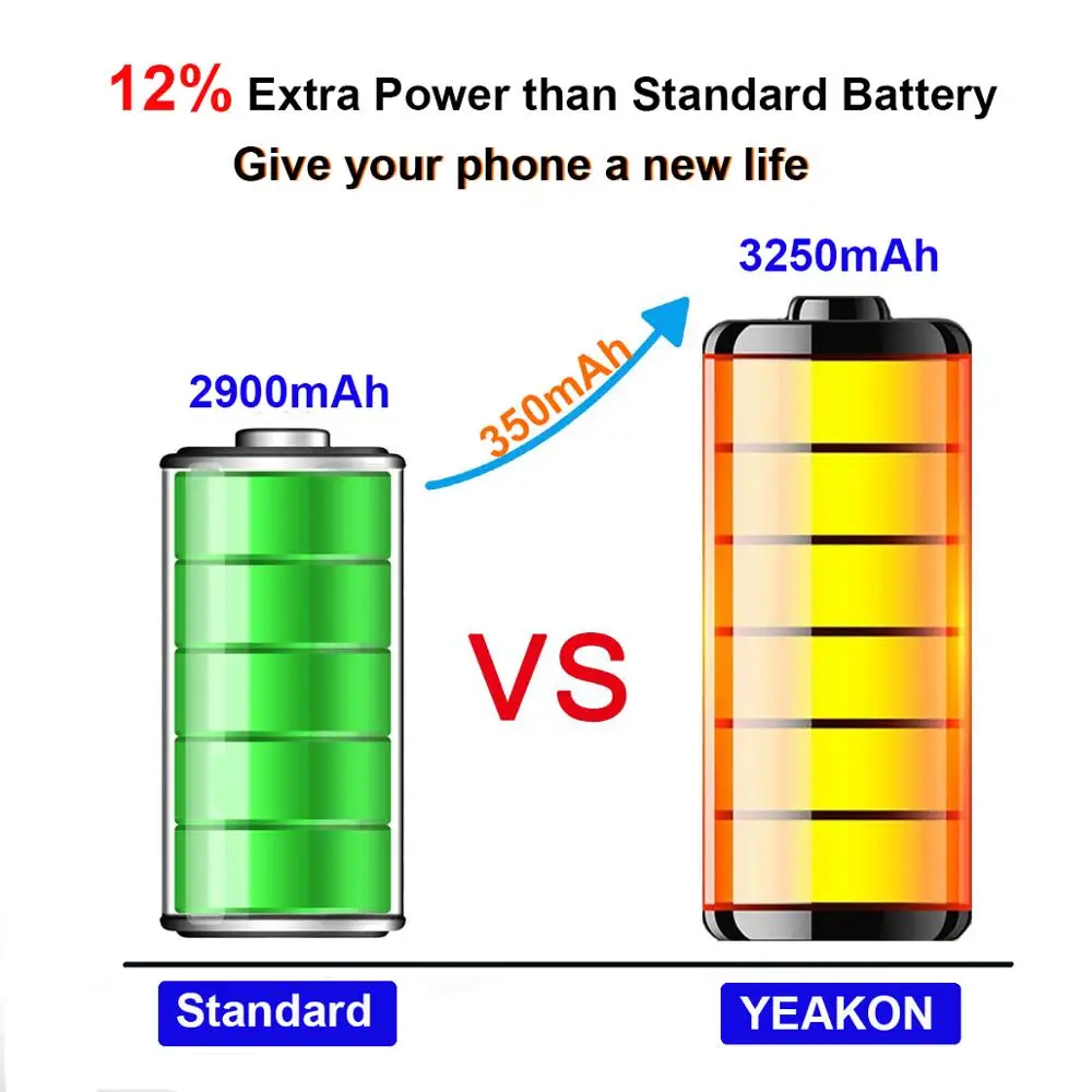  Yeakon 7 плюс запасная аккумуляторная батарея для iPhone 5 5S 5C SE 6 6S 6P 6SP 7G P 8G 8P X XS MAX XR 11 Pro 12
