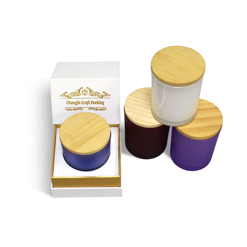 Candle Jars with Lid and Custom White Box Rigid Candle Packaging with Personalized Logo