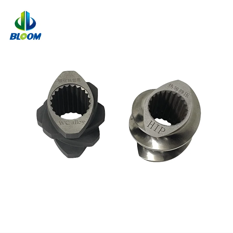 complete set of plastic extruder parts screw elements barrel and liner for refurbishment in polymer compounding lines