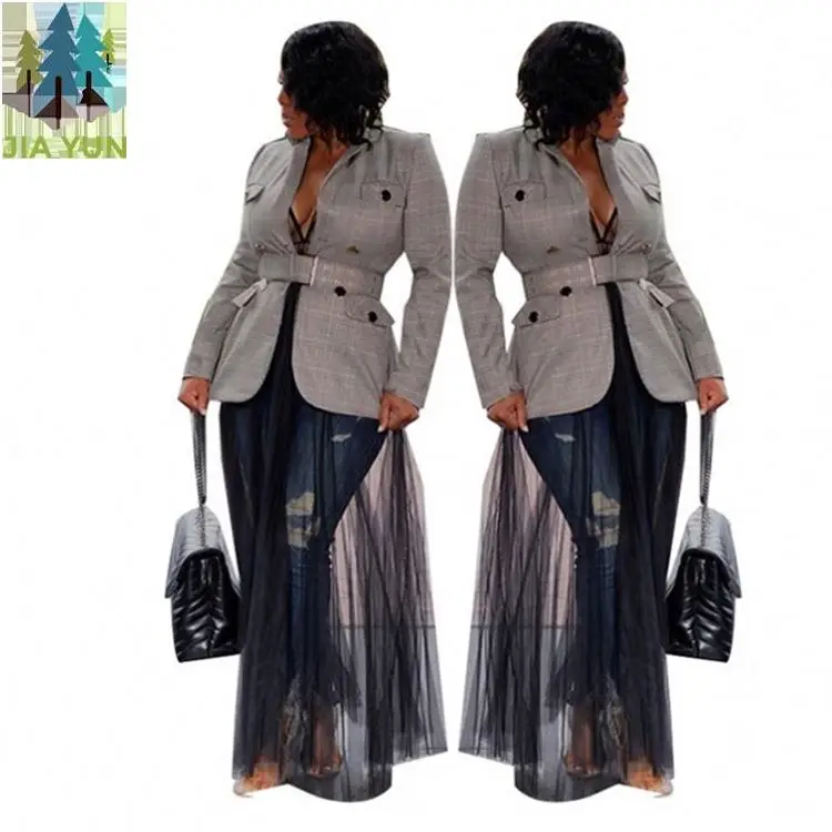 2021, высококлассный серая элегантная деловая Женская одежда с брюками