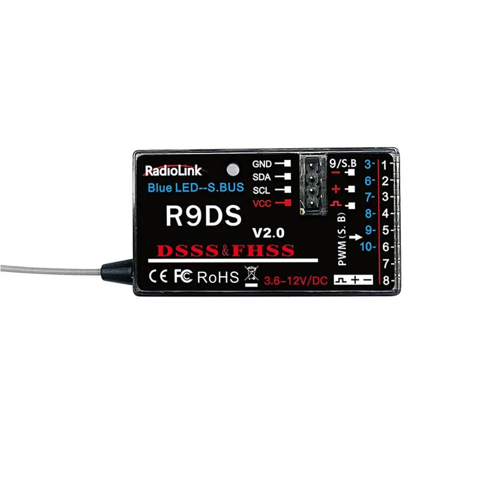 9 Channels Flight Information Transmission Sbus/Pwm/Ppm Signal Compatible At9 At9S At10Ii At10 R9Ds Rc Receiver