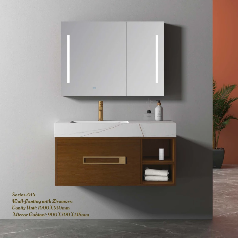 Мебель для гостиниц YIDA, водонепроницаемый деревянный шкаф для ванной комнаты в европейском стиле