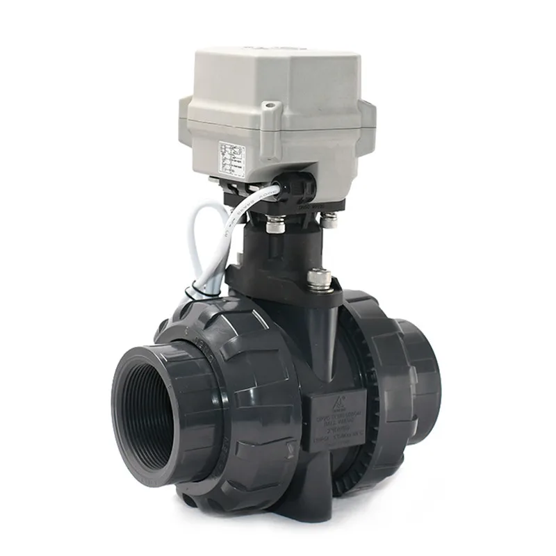 Tonheflow A150-T50-P2-B DN50 BSP NPT socket glue true Union pvc 2 inch pvc electric ball valve controller electric water valve