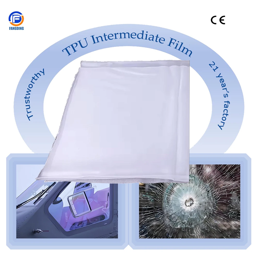 High Visible Light Transmittance and Medical Radiation Proof Glass GL450 TPU Intermediate Film for Bulletproof Glass