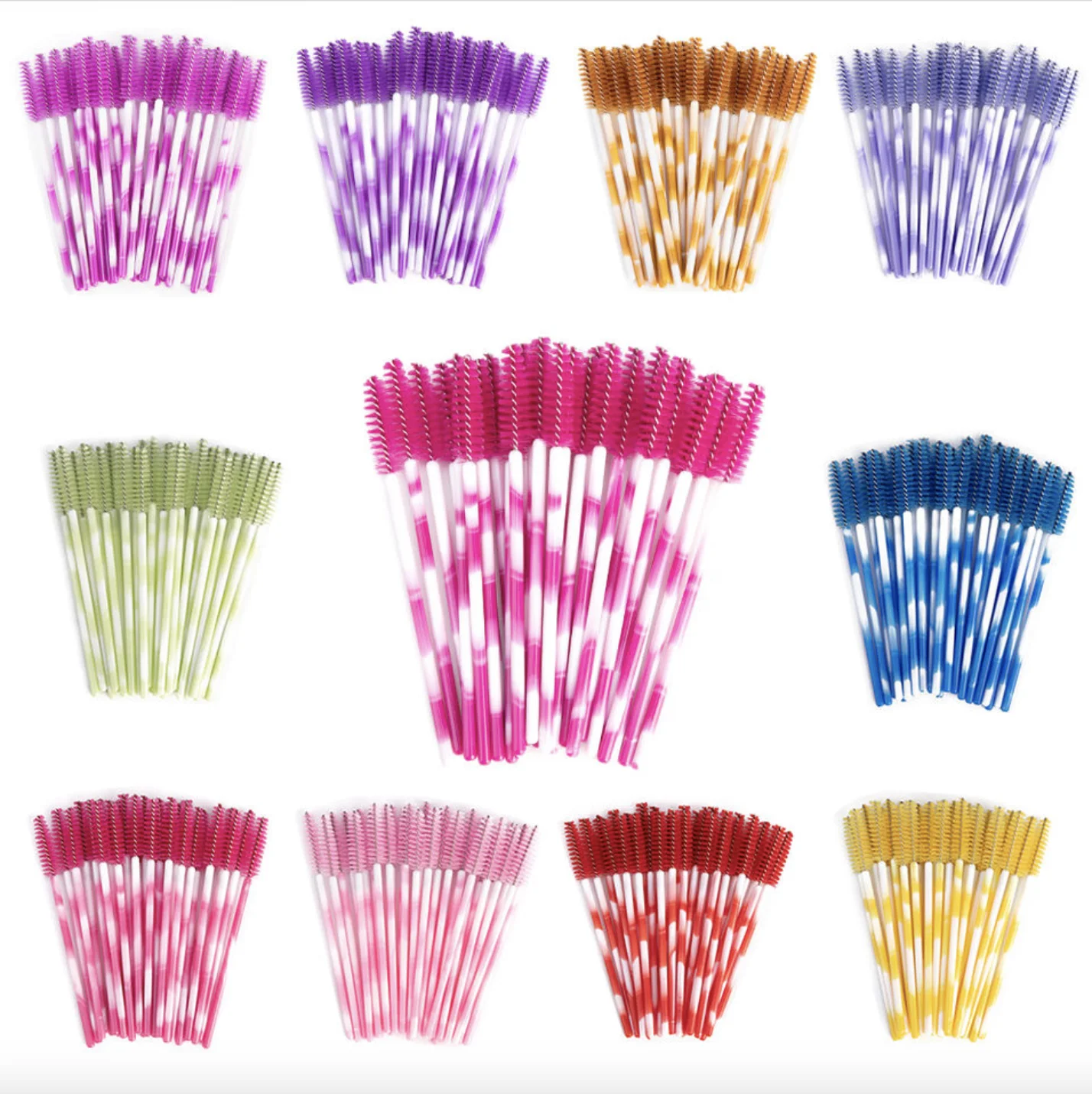 fashion 100pcs/bottle Disposable Mascara Wands Eyelash  Brushes Eyebrow Brushes for Lashes Extension Private logo