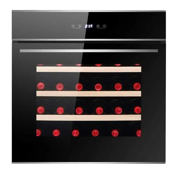 2022 Новый Единая зона охладитель вина Би (Австралия) и BU (автономная Вентилятор охлаждения No frost светодиодный дисплей деревянные полки JCS-80 30 бутылок новая петля