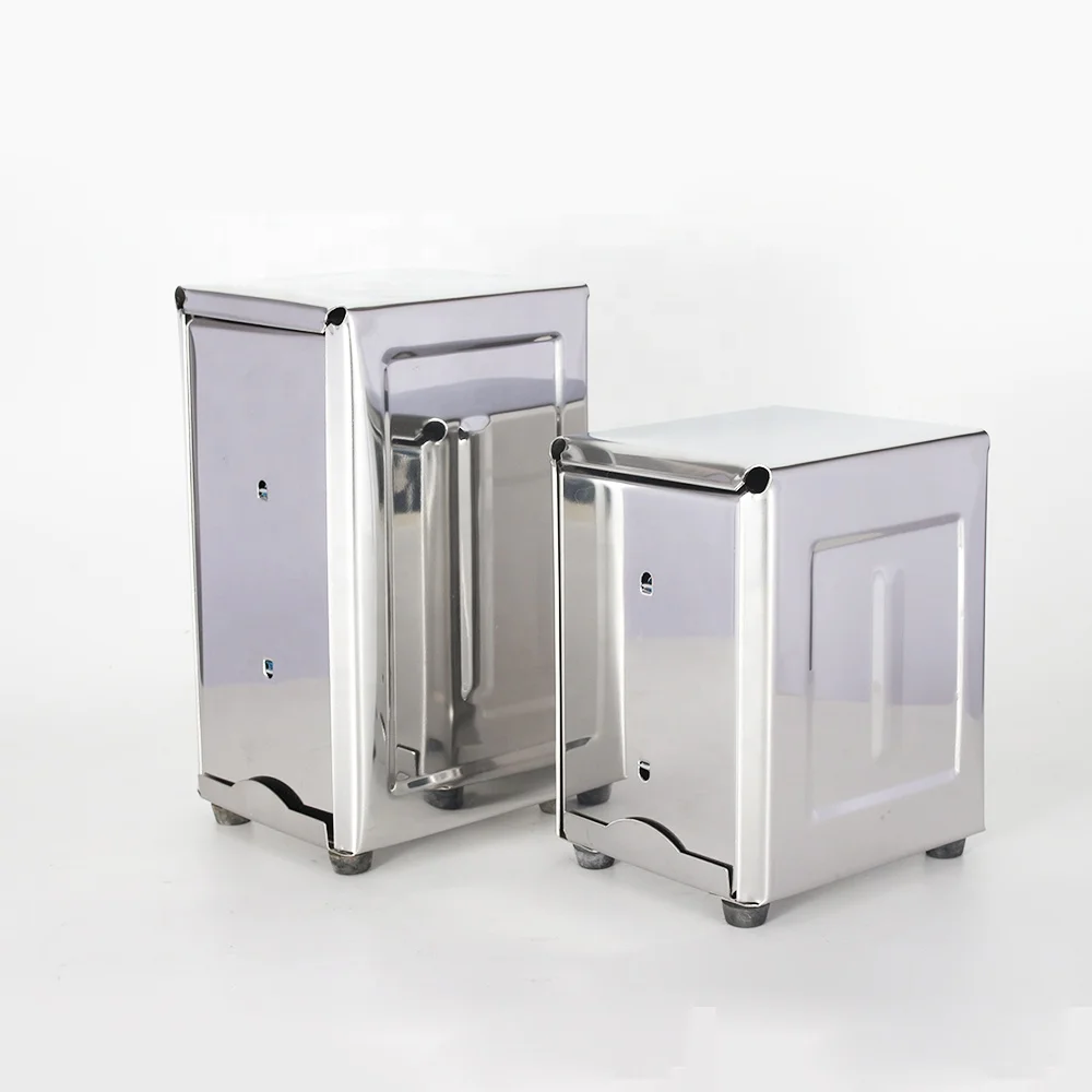 Stainless steel Restaurant Tissue box cover dispenser Cube Napkin paper holder