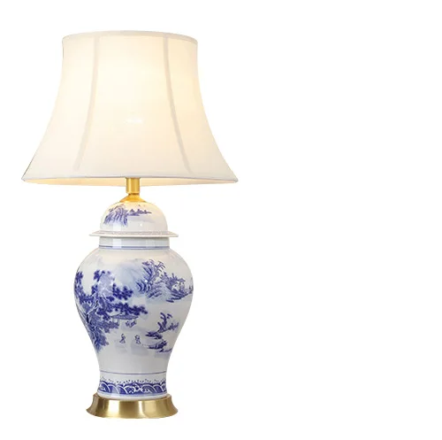 Chinese hot selling classical household decorative ceramic lamp Chinese style home decoration ceramic desk lamp