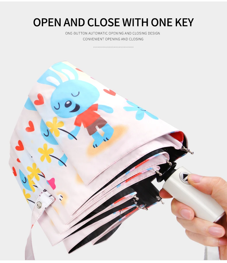 Rain season summer custom uv blocker travel umbrella uv protection sunscreen 3 fold umbrella automatic