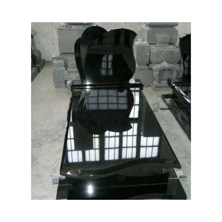 European Hot Sell Luxury Black Granite Angel Style Tombstone Products Factory Directly With Cheap Price
