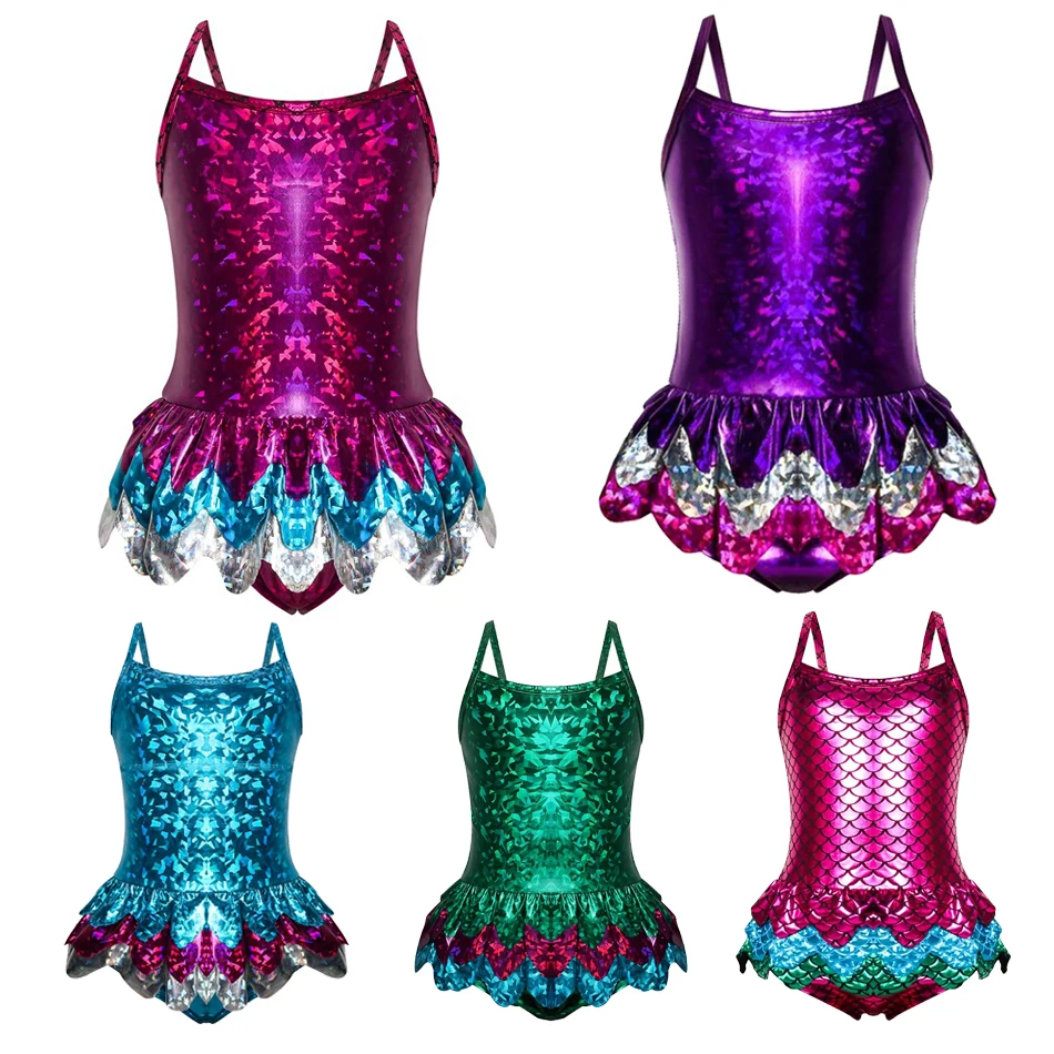 
New Mermaid Girls Swimwear Bathing Suits Baby Swimsuit Summer Girls Bikini Lovely Swimsuit Beachwear Backless Kids 
