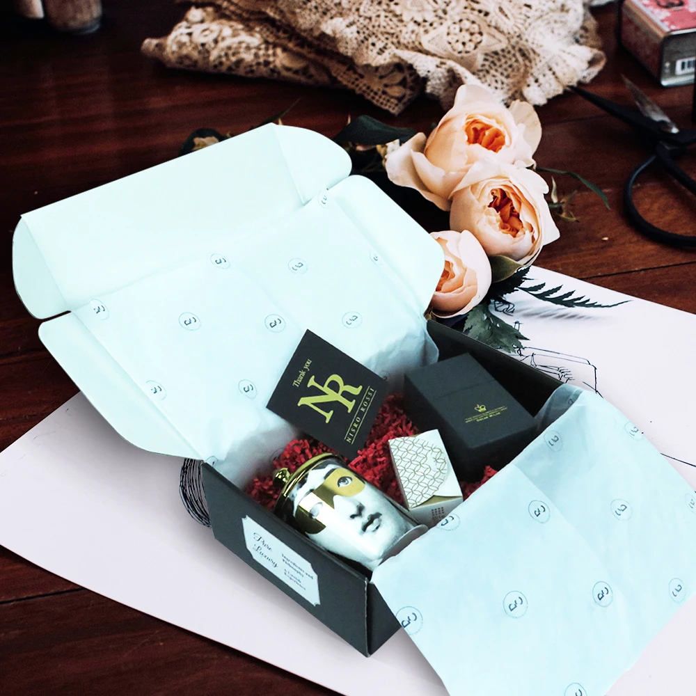 Cosmetics pr shipping make up package boxes packaging custom print logo  kraft paper carton mailer box