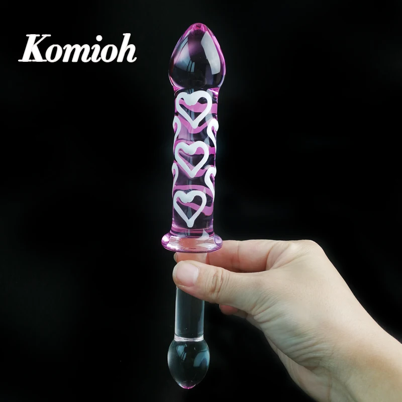 Hot selling sextoy adult 13cm anal dildo glass pink crystal penis dildos for women men