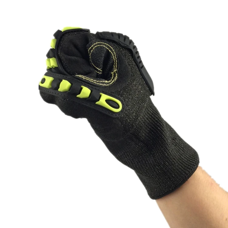 Industrial Safety Gloves TPR Vibration & Cut Resistant Impact Gloves Nutrile coated