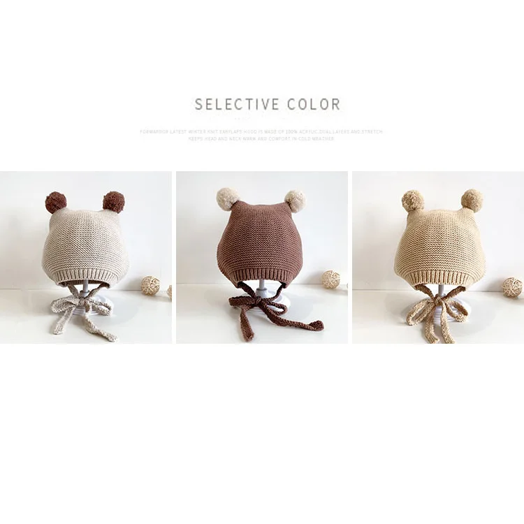 ALLCH RTS Winter Beanie Hat Earflap Cute Warm Cap for Boys Girls Baby Hats&caps for Baby Kids Toddler Infant Newborn Unisex