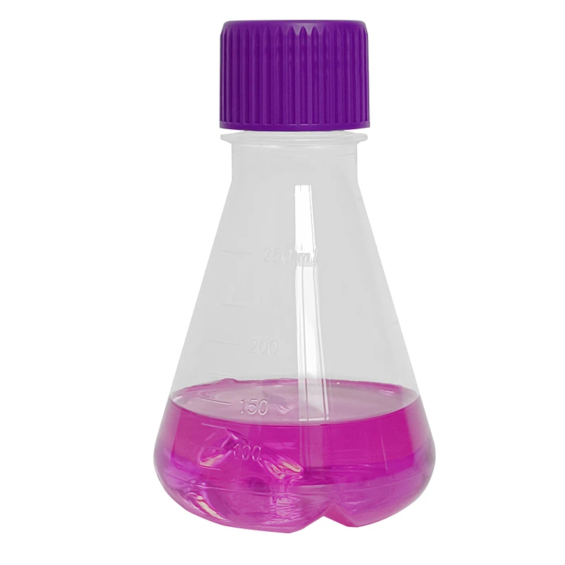 Sorfa HDPE shake flask lab erlenmeyer conical flask erlenmeyer flask for cell culture with scale
