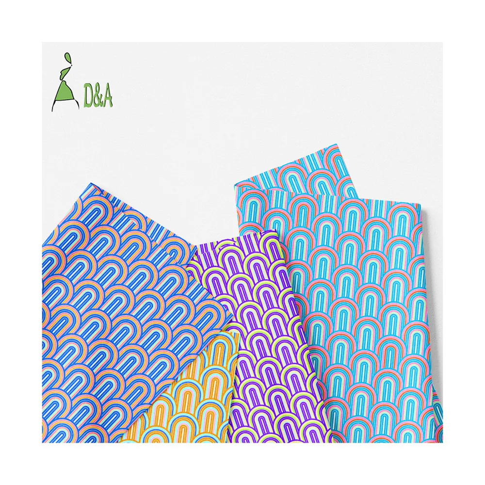 Hot Selling Multi-colored Rainbow Printed Fabrics 100% Soft Cotton Fabric For Garment