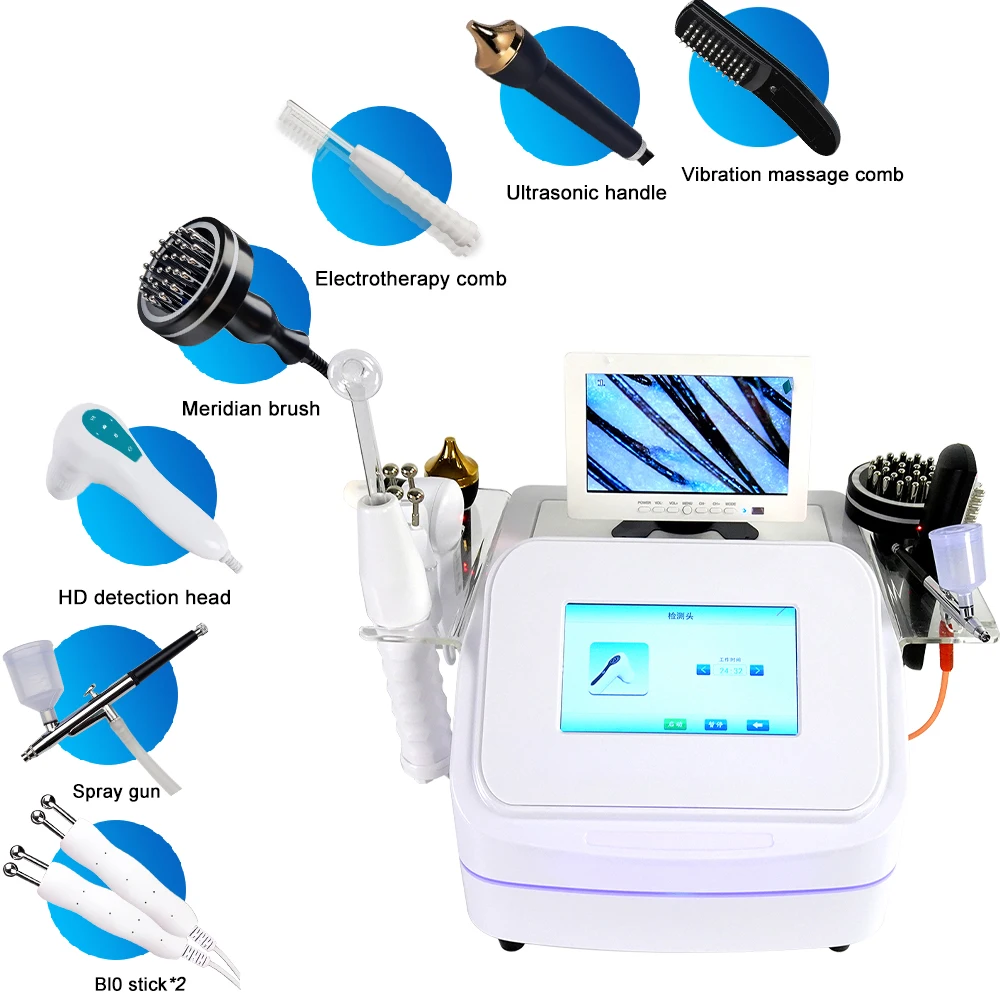 professional hair loss scalp treatment machine  HD 50X 200X scalp analysis machine 7 in 1 hair restoration machine