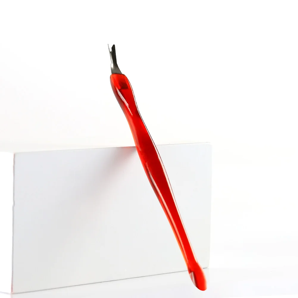 High Quality double-end nail cuticle fork remover manicure pedicure tool stainless steel cuticle cutters clipper scissors dead skin sample