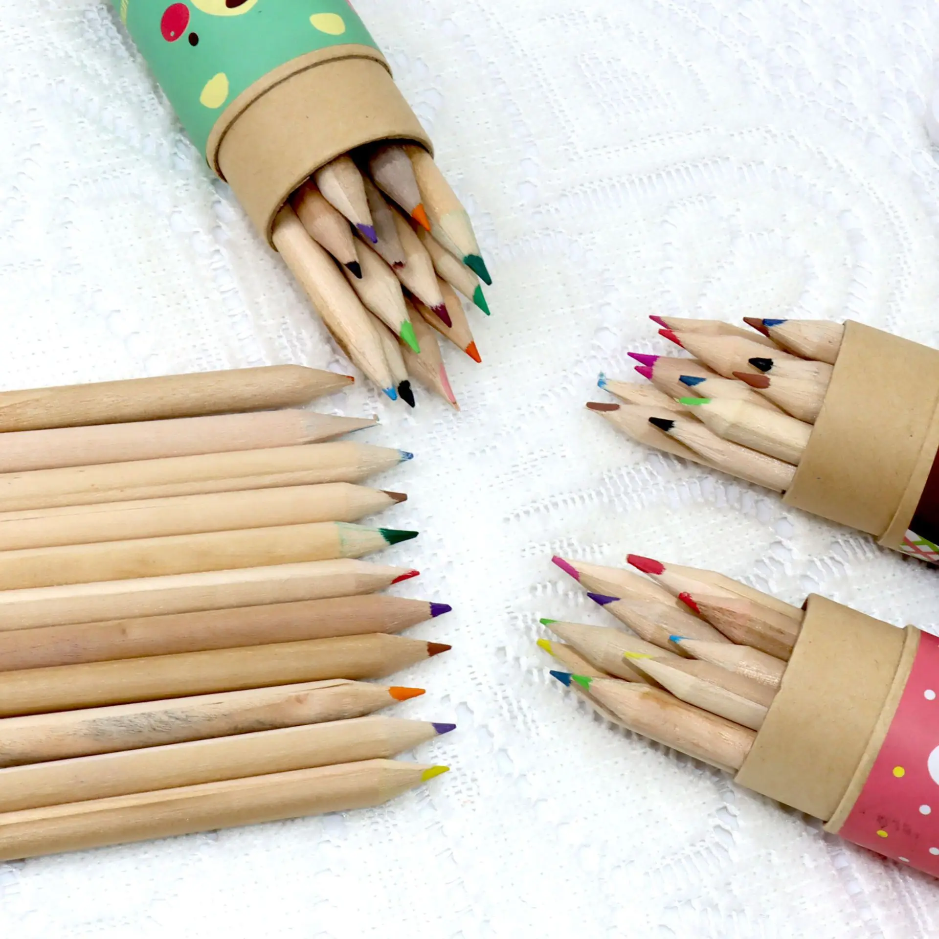 Creative Barrel 12 Color Lead Ribbon Pencil Knife Cute Cartoon Color Lead Little Bear Color Lead Student Painting Graffiti Pen