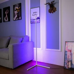 MTF Modern bedroom nodic remote RGB color changing dimmable floor light minimal vertical led standing corner floor lamp
