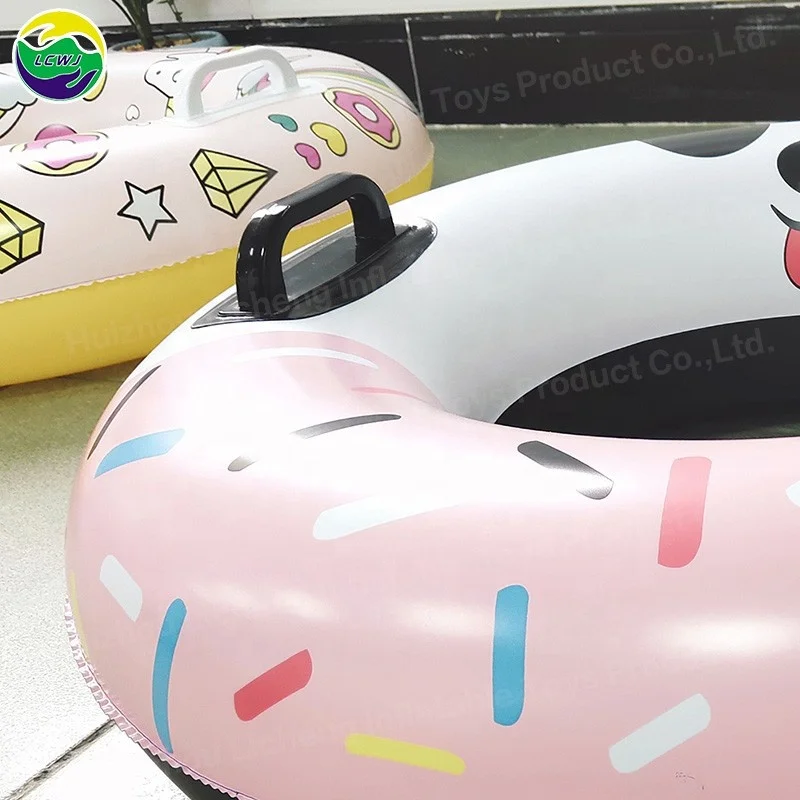 LC factory hot panda donut swim ring pvc swimming inflatable tube