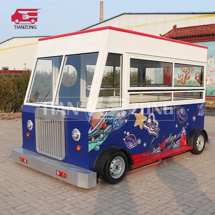 Mobile food cart coffee catering concession airstream fast food trailer fully equipped ice cream electric food truck