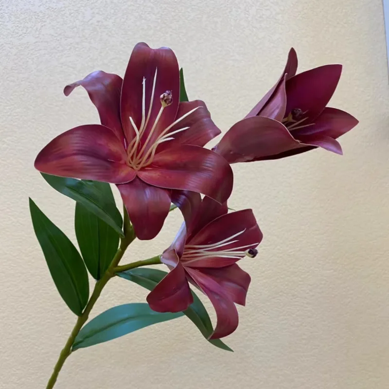 wholesale silk flowers 70cm artificial silicone tulips flower 3 heads real touch latex tulips with high quality for home decor