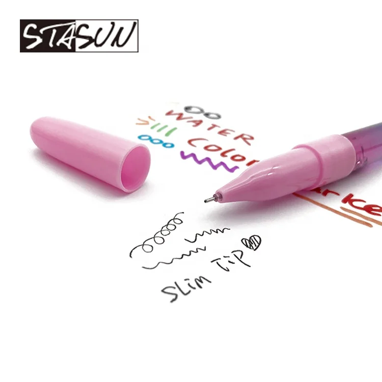STASUN hot selling Promotional Cute Novelty Plastic Custom Liquid Filled Glitter Floating ball Pen