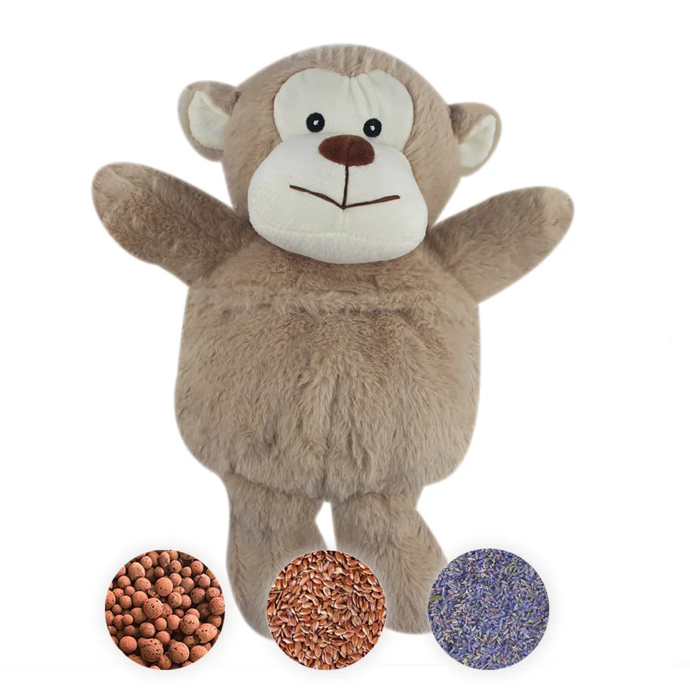 custom microwavable hand warmer lavender plush toy stuffed animal 25cm height flaxseed heating pad for kids