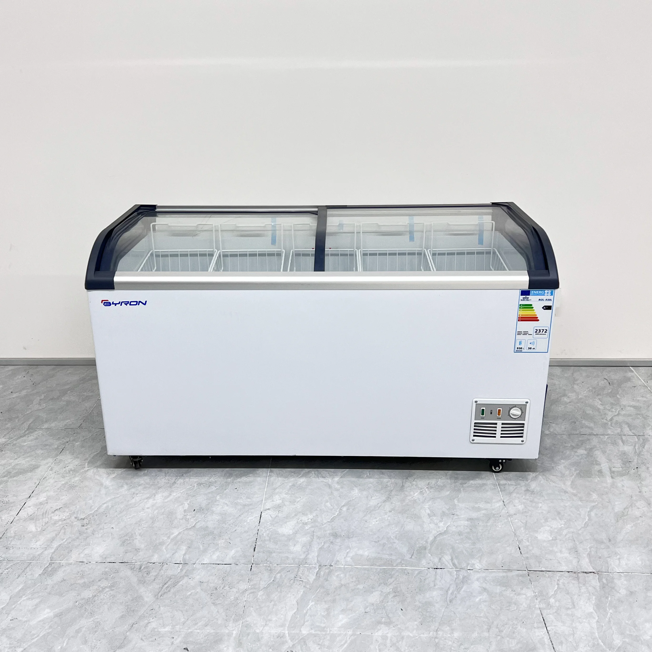 Meat horizontal glass top deep freezers with glass top display chest freezer