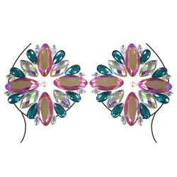 2022 Wholesale Sexy Rave Festival Cameo Resin Rhinestone Chest Crystal Body Jewels Sticker Breast Patch Nipple Cover