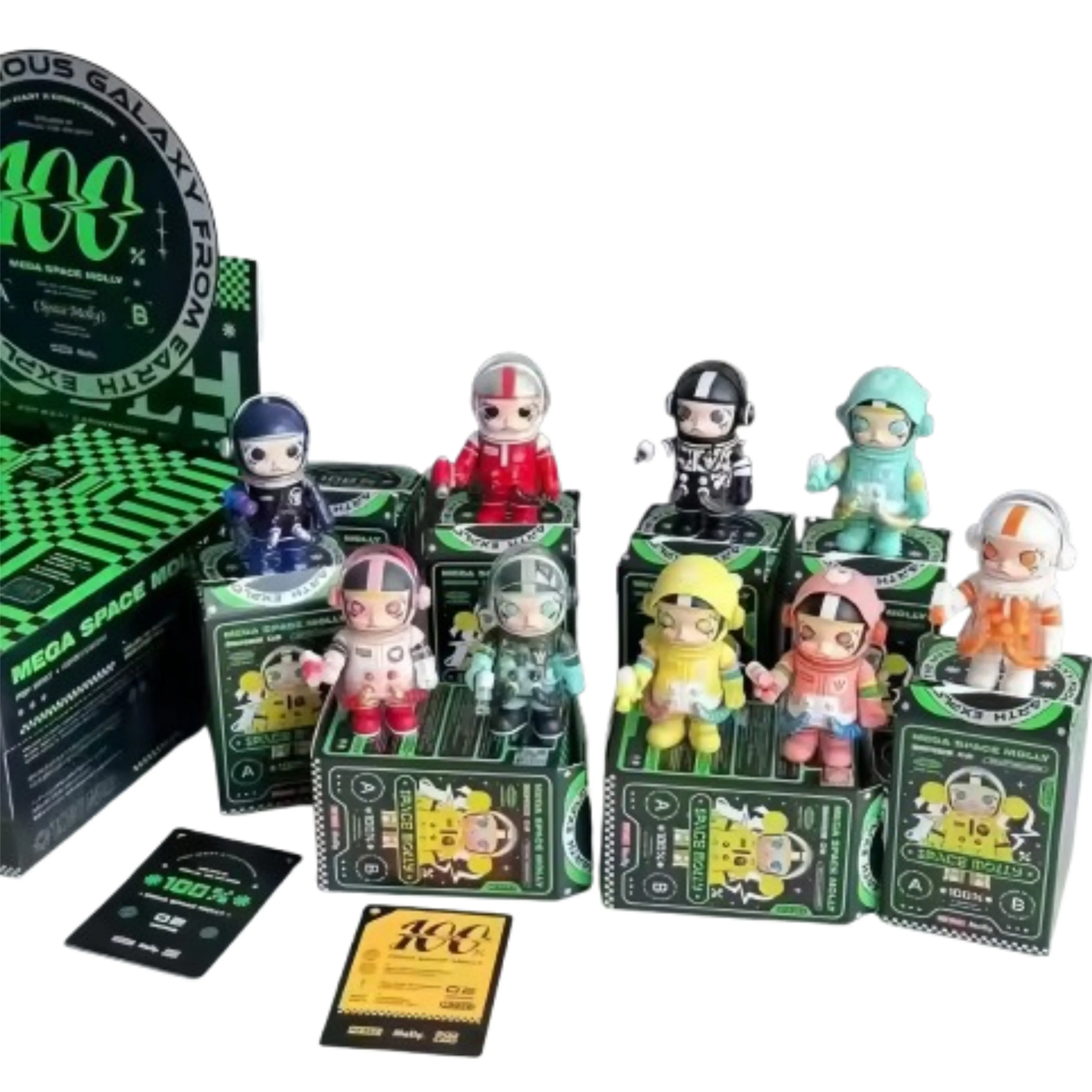 Мультипликационная кукла Bubble Mart II MEGA SPACE MOLLY 100% годовая Серия 2 слепых 76 мм аниме-фигурка abs/pc/pvc