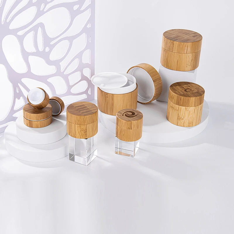 Empty Natural bamboo wood cosmetic perfume roll on glass dropper bottles lip tube container