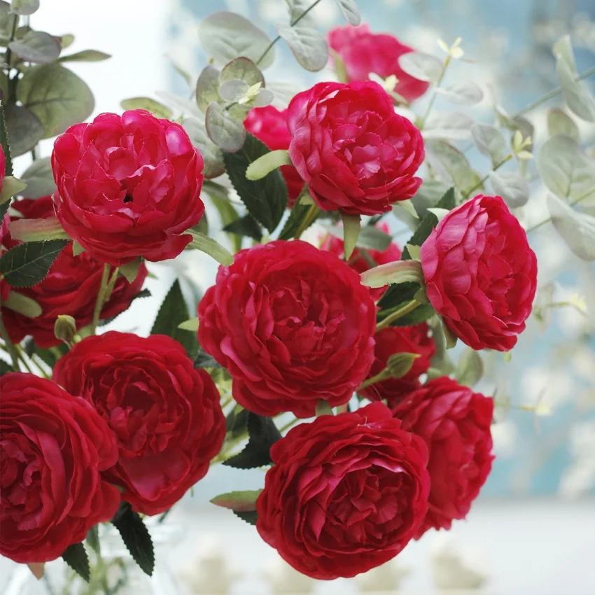 High quality  soap flower silk flowers real touch peony