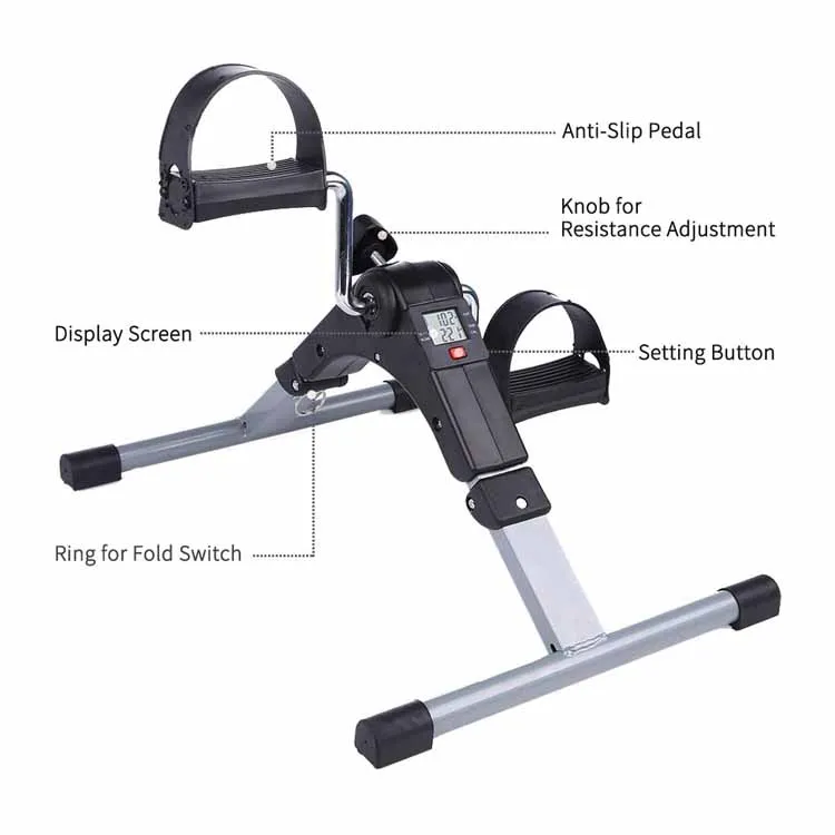 Portable Foot Peddler Folding Rehabilitation Pedal Exerciser Mini Exercise Bike