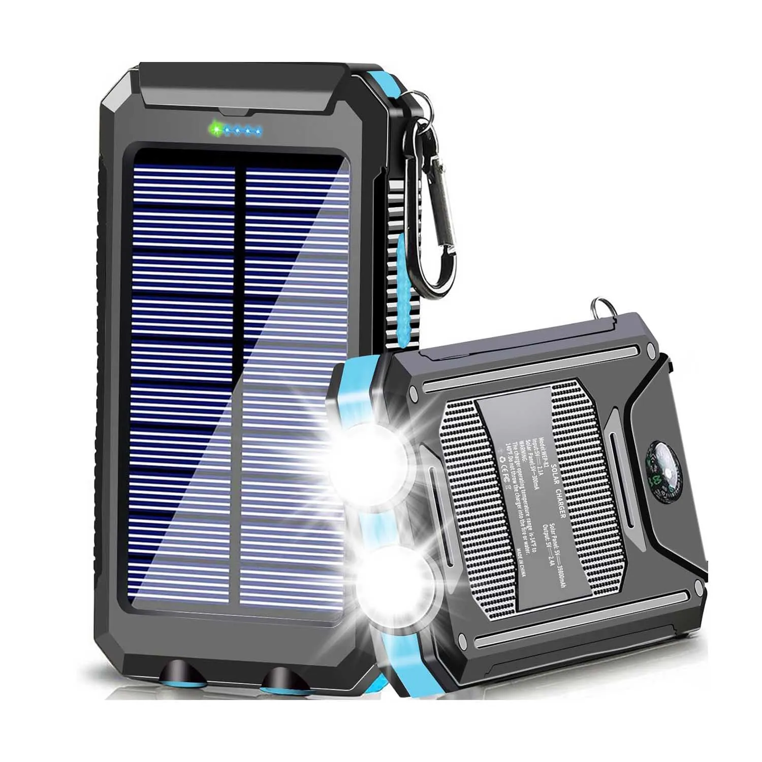 Smartphone Wireless Solar Energy Small Power Bank 30000MAH Mobile Phone Charger Emergency Camping Light Outdoor Led Power Bank