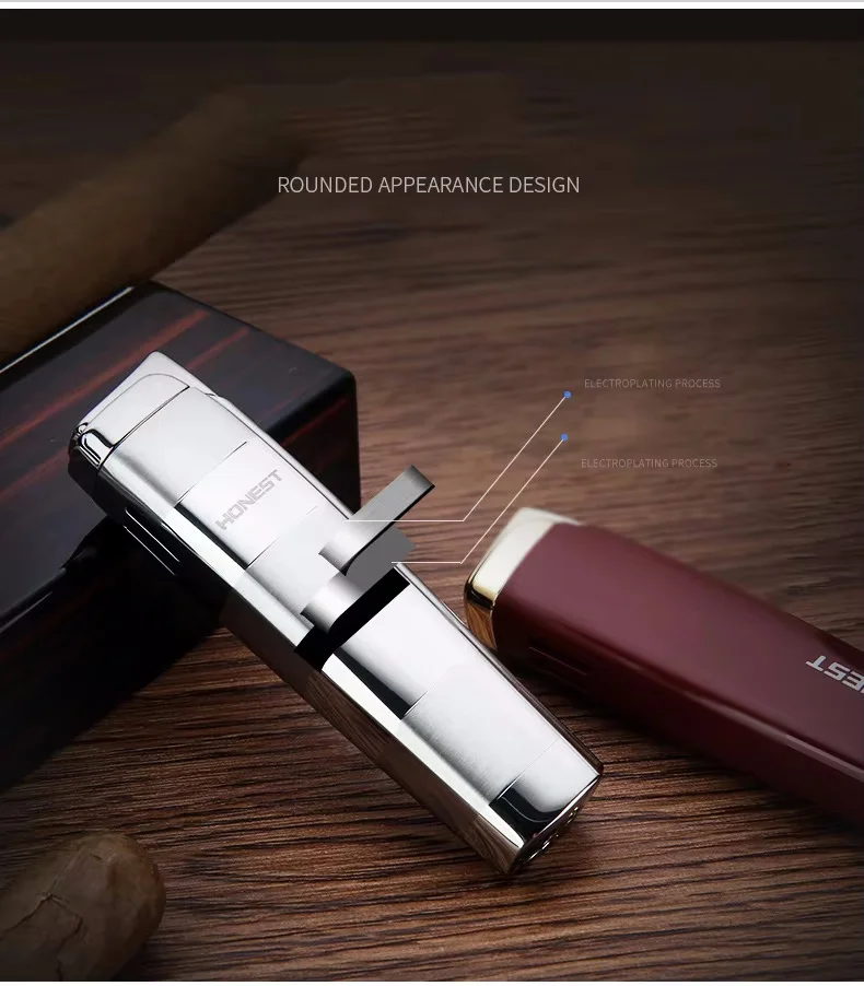 Wholesale High quality cigar Torch Lighter  Windproof inflatable lighter creative cigar electronic metal cigarette lighter