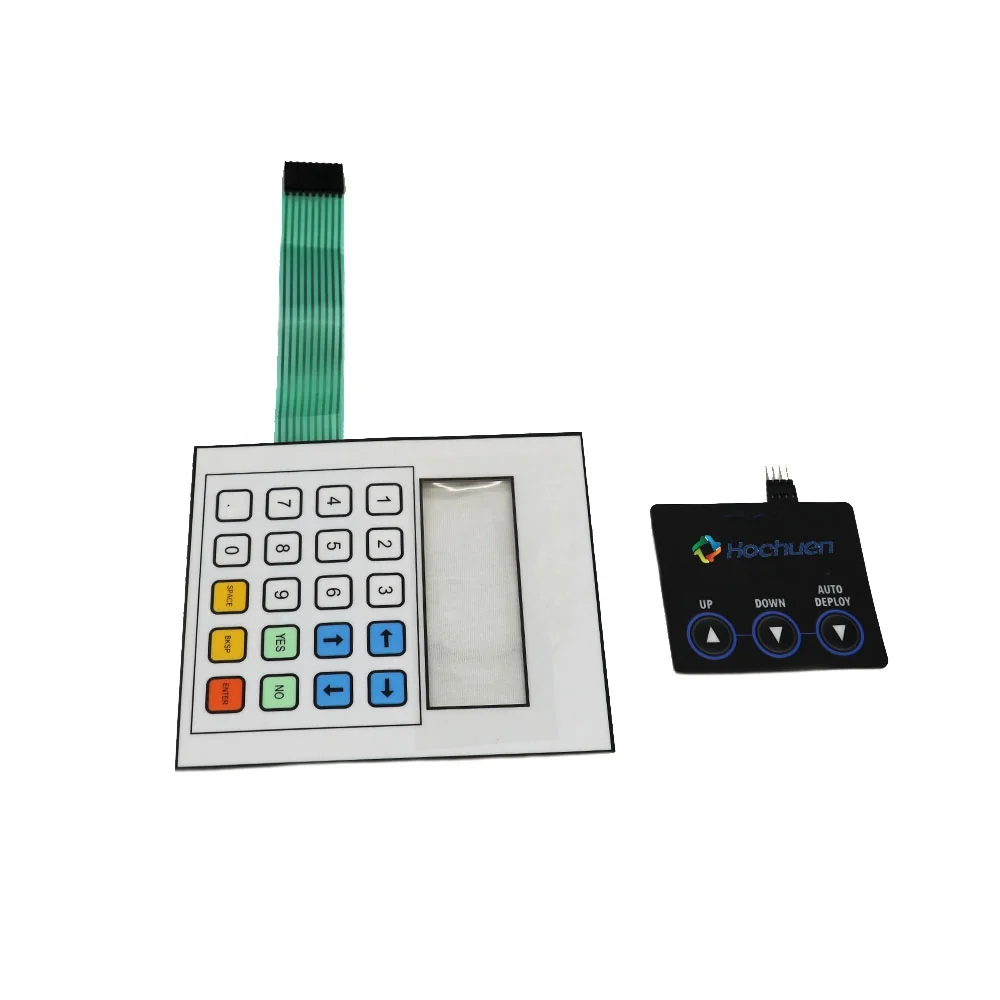 Custom Made Multi Control Switch Tactile Push Button Membrane Switch Keyboard With Clear Window